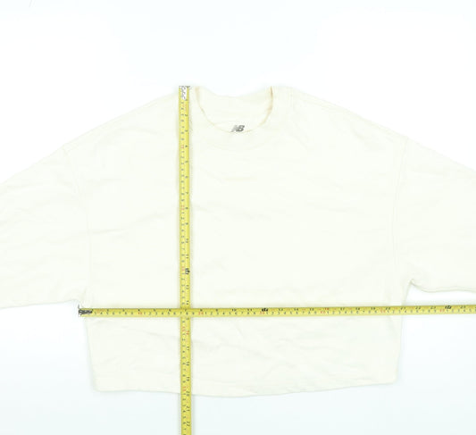 Womens UK Size M New Balance Ivory Pullover Sweatshirt