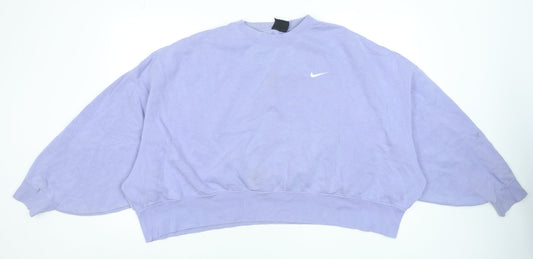 Nike Women’s Lilac Oversized Crew Neck Sweatshirt XXL Cotton Blend