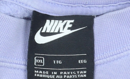 Nike Women’s Lilac Oversized Crew Neck Sweatshirt XXL Cotton Blend