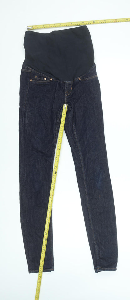 H&M Women’s Blue Maternity High Rib Super Skinny Jeans Size 6