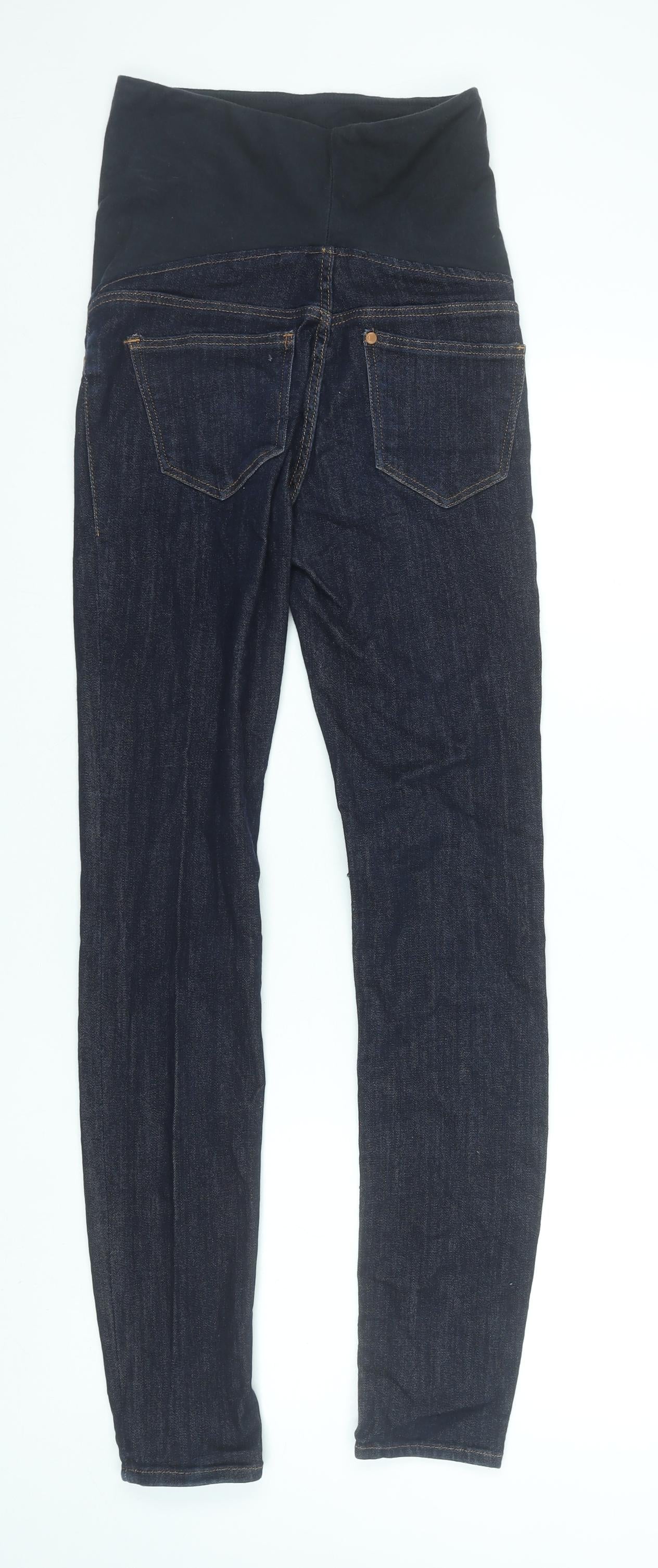 H&M Women’s Blue Maternity High Rib Super Skinny Jeans Size 6