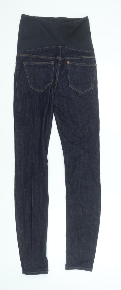 H&M Women’s Blue Maternity High Rib Super Skinny Jeans Size 6