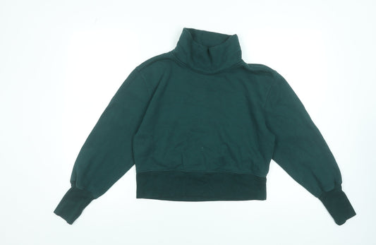 Abercrombie & Fitch Women's Green Roll Neck Pullover Sweatshirt Size S
