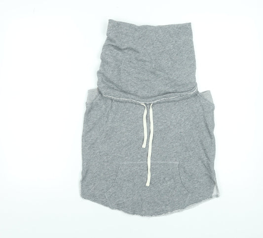 Abercrombie & Fitch Womens Grey Sleeveless Hoodie Medium Cotton Blend