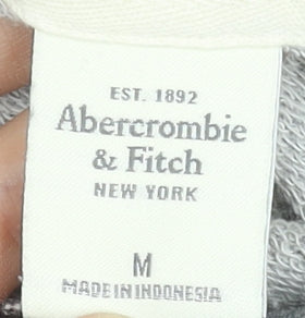 Abercrombie & Fitch Womens Grey Sleeveless Hoodie Medium Cotton Blend