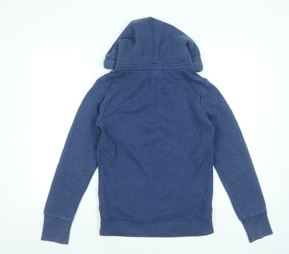 Superdry Womens Blue Pullover Hoodie XS Cotton Blend Casual