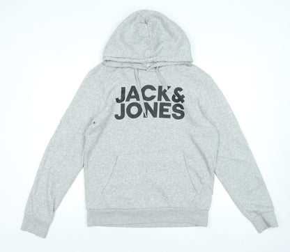 Mens UK Size S JACK & JONES Grey Pullover Hoodie