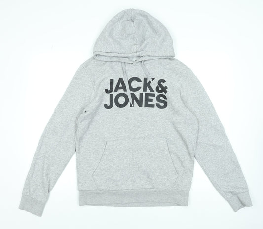 Mens UK Size S JACK & JONES Grey Pullover Hoodie