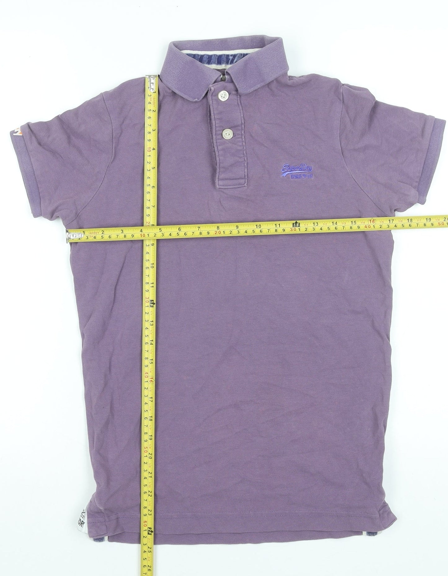 Superdry Men's Purple Cotton Short Sleeve Polo Shirt Size S
