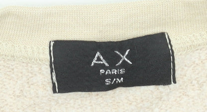 AX Paris Women’s Beige Skull Floral Graphic Pullover Sweatshirt S/M