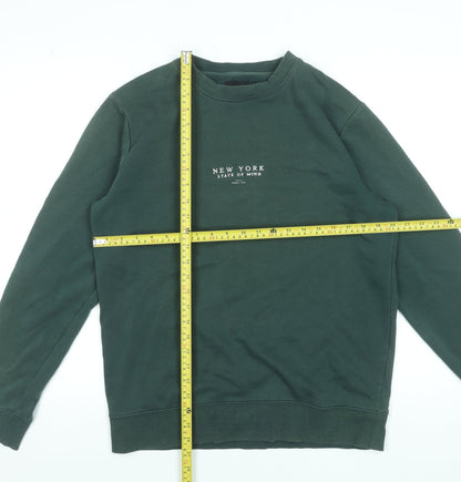 Cotton On Men’s Green New York Logo Pullover Sweatshirt L