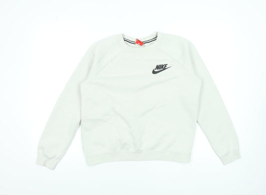 Nike Womens Beige Crew Neck Pullover Sweatshirt S