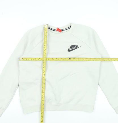Nike Womens Beige Crew Neck Pullover Sweatshirt S
