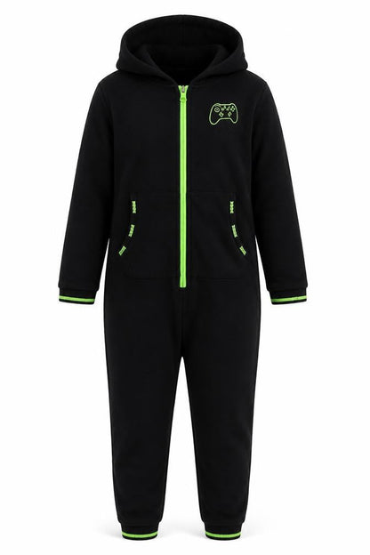 Next Boys Black Xbox Hooded Fleece One Piece Pyjamas 9 Years