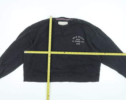Womens UK Size 12 Jack Wills Black Pullover Sweatshirt
