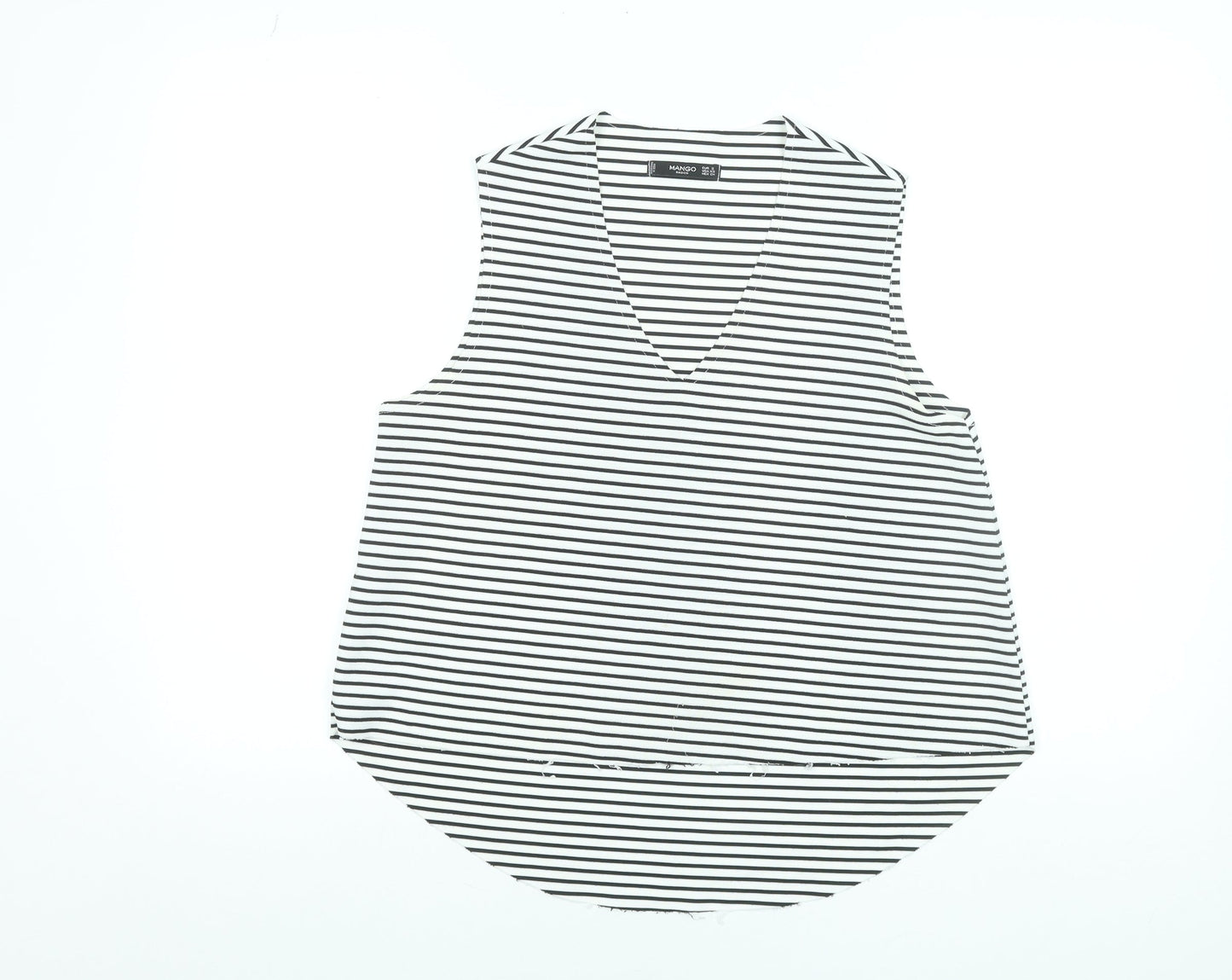 Mango Women Black White Striped Sleeveless Tank Top Size 8