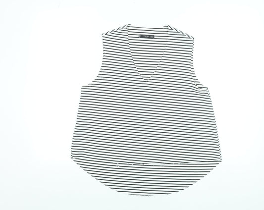 Mango Women Black White Striped Sleeveless Tank Top Size 8