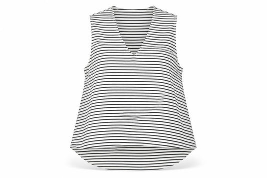 Mango Women Black White Striped Sleeveless Tank Top Size 8