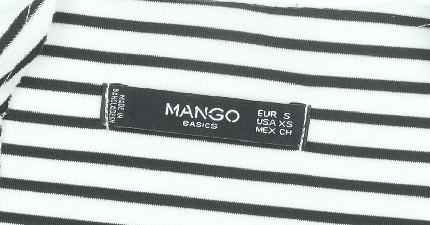Mango Women Black White Striped Sleeveless Tank Top Size 8