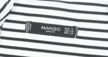 Mango Women Black White Striped Sleeveless Tank Top Size 8