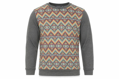 Topman Men’s Grey Aztec Pattern Crew Neck Sweatshirt Size S
