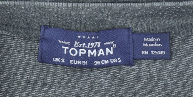 Topman Men’s Grey Aztec Pattern Crew Neck Sweatshirt Size S