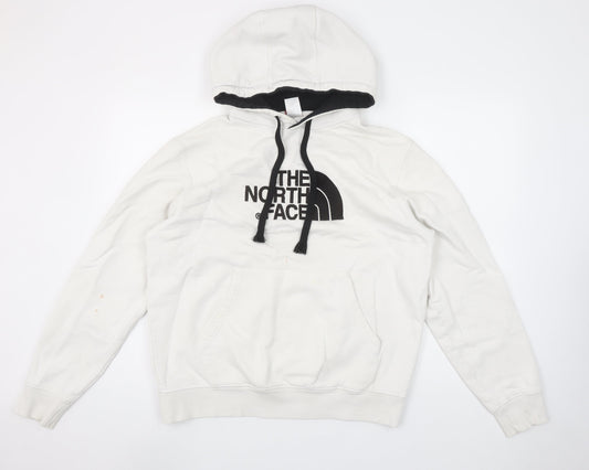 The North Face Men's White Hoodie L Pullover Cotton Logo Outdoor