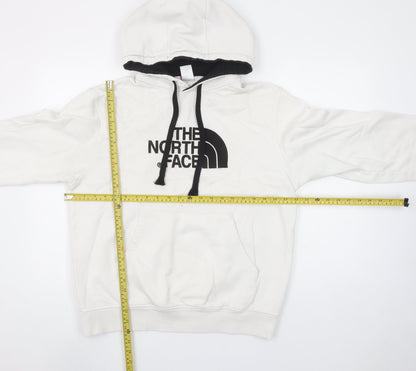 The North Face Men's White Hoodie L Pullover Cotton Logo Outdoor