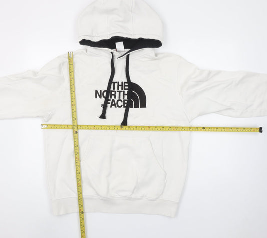 The North Face Men's White Hoodie L Pullover Cotton Logo Outdoor