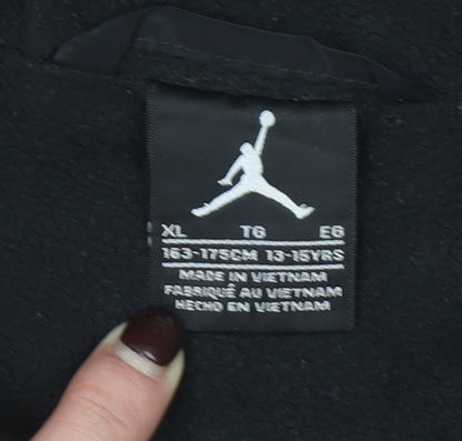 Jordan Boys Black Hooded Windbreaker Jacket XL 13-15 Years Full Zip