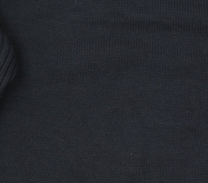 Innocenti Mens Blue 1/4 Zip High Neck Acrylic Jumper XL