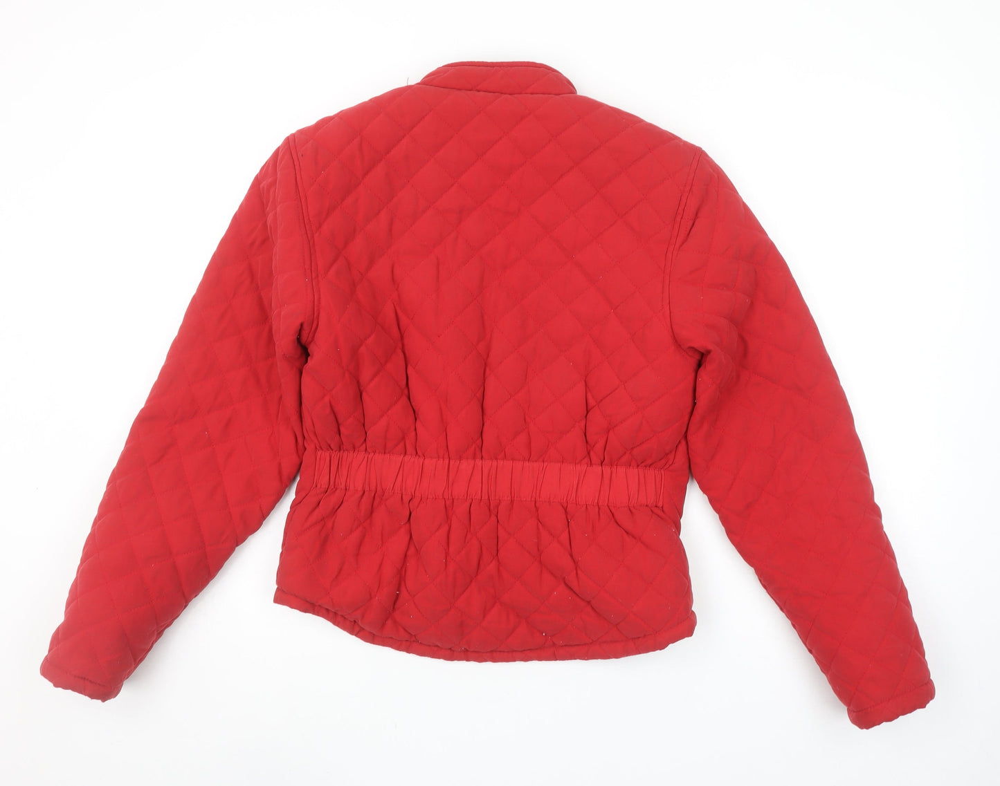 Sherwood Forest Women's Red Quilted Jacket Size 10 Lined Zip Pockets