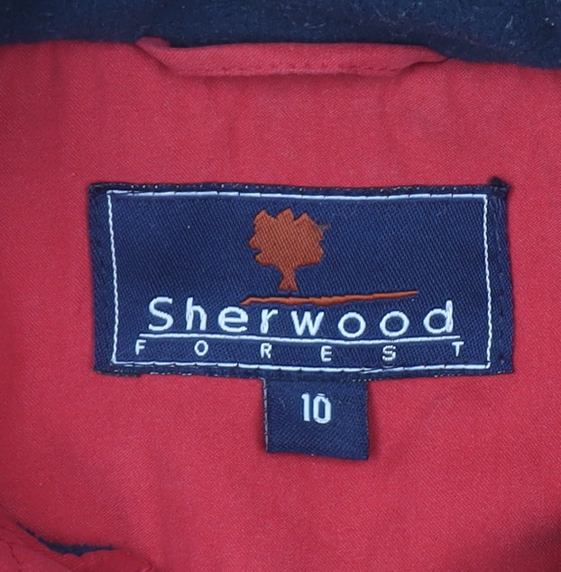 Sherwood Forest Women's Red Quilted Jacket Size 10 Lined Zip Pockets