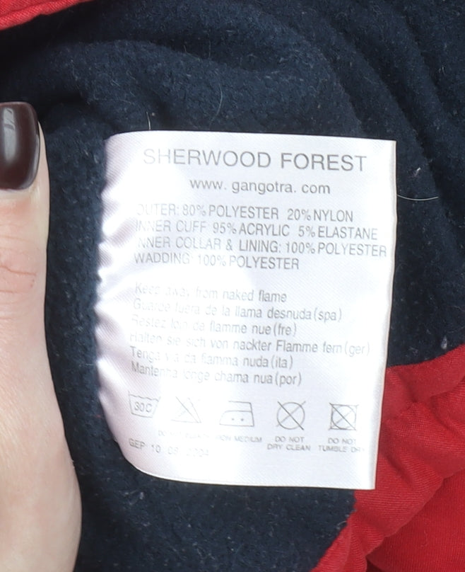 Sherwood Forest Women's Red Quilted Jacket Size 10 Lined Zip Pockets