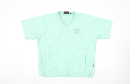 Glenmuir Mens Green Golf V-Neck Short Sleeve Pullover Top Size M