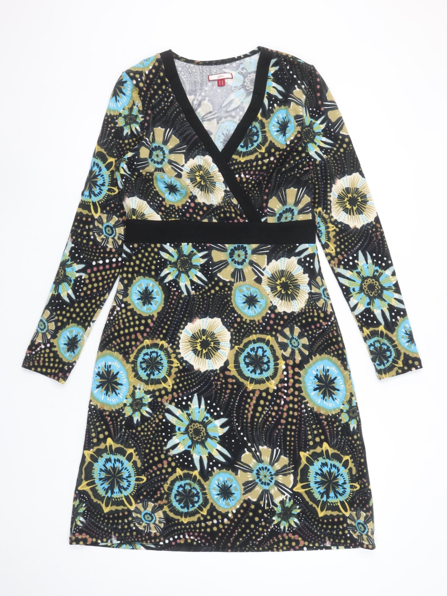 Joe Browns Womens Black Floral Jersey Wrap Dress Size 10