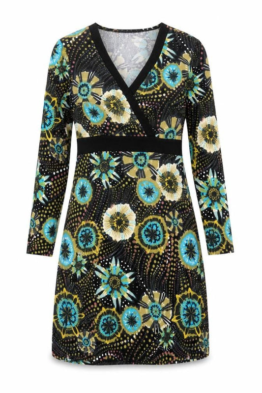 Joe Browns Womens Black Floral Jersey Wrap Dress Size 10