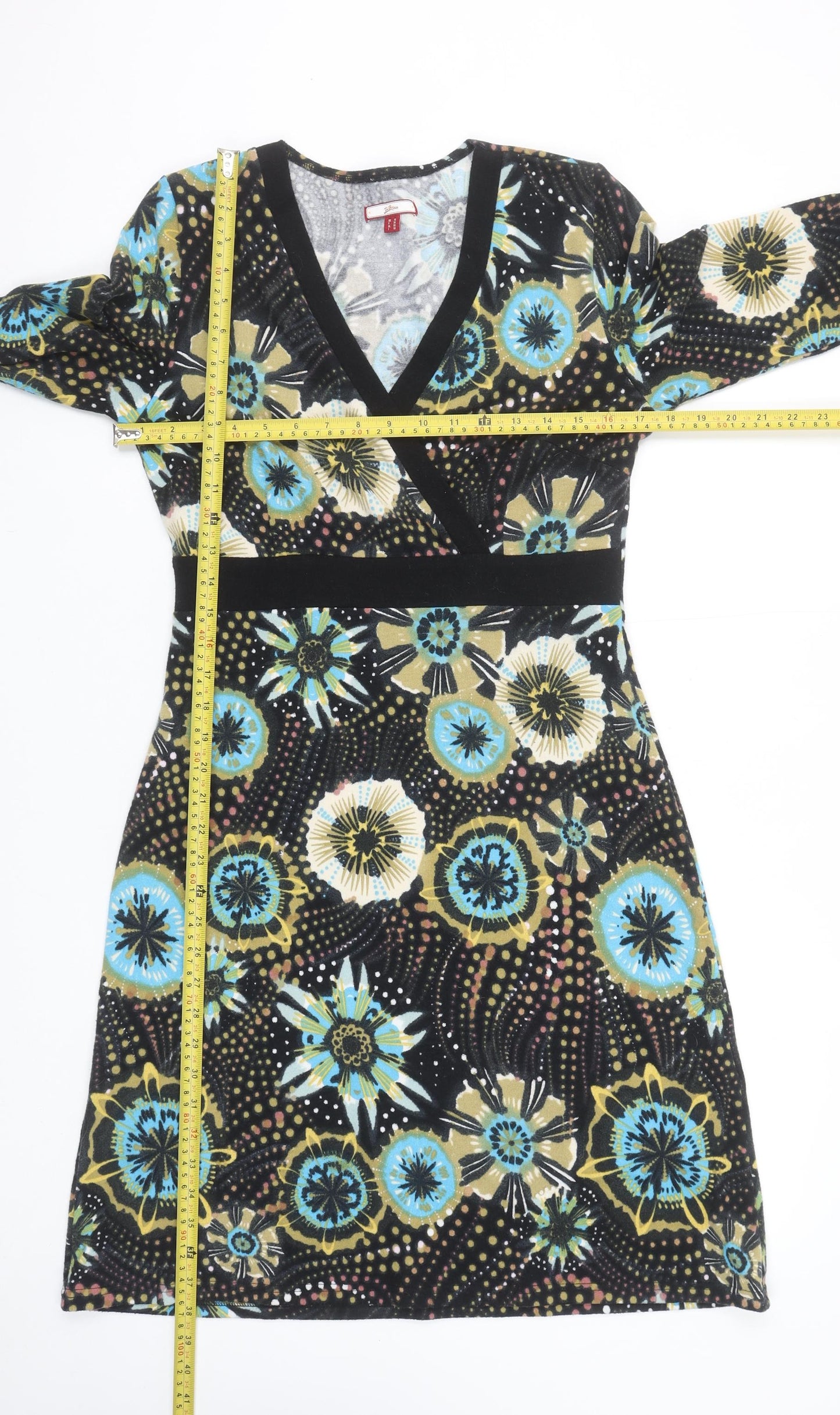 Joe Browns Womens Black Floral Jersey Wrap Dress Size 10