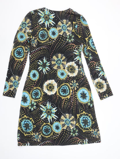 Joe Browns Womens Black Floral Jersey Wrap Dress Size 10