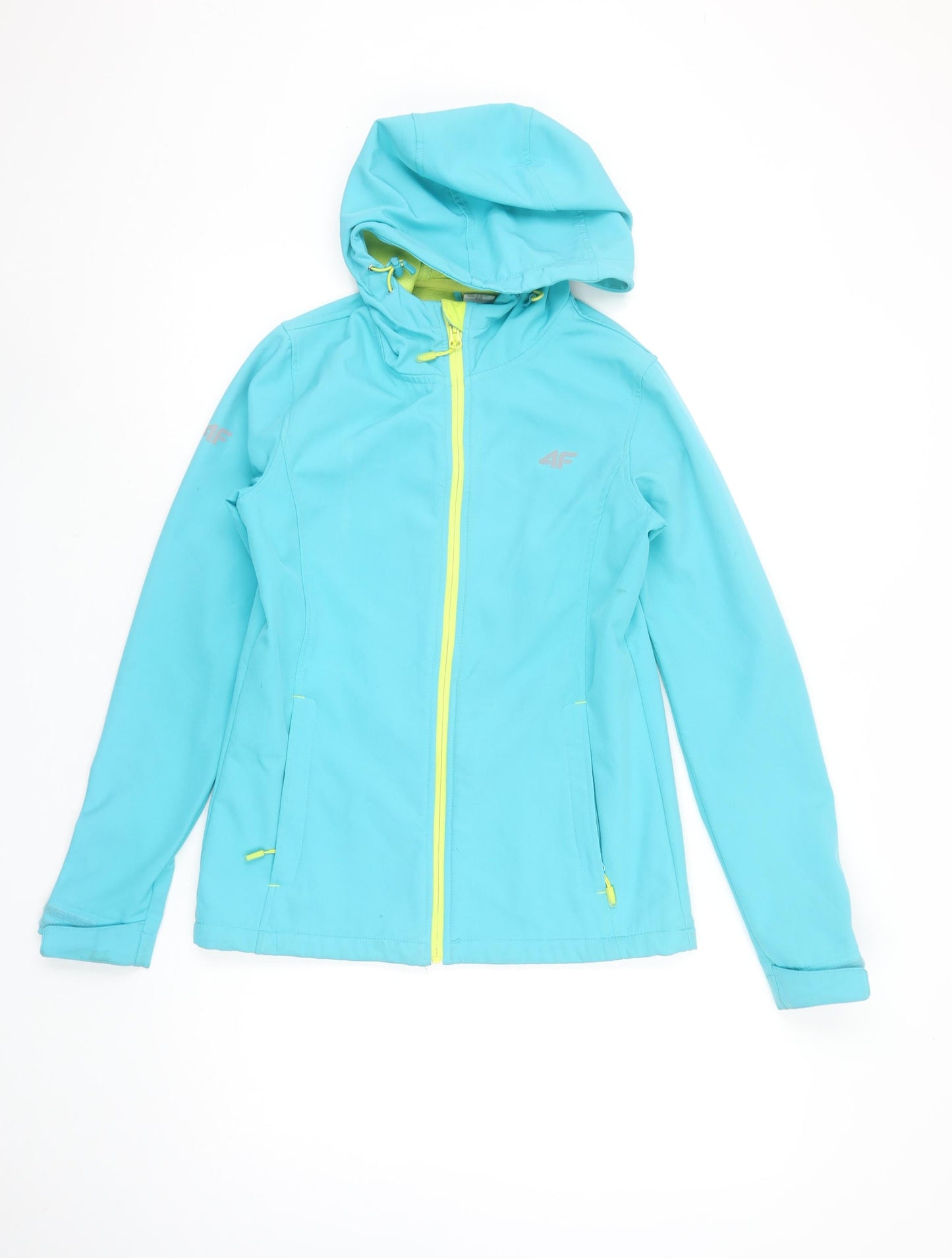 4F Womens Blue Soft Shell Hooded Activewear Jacket XS