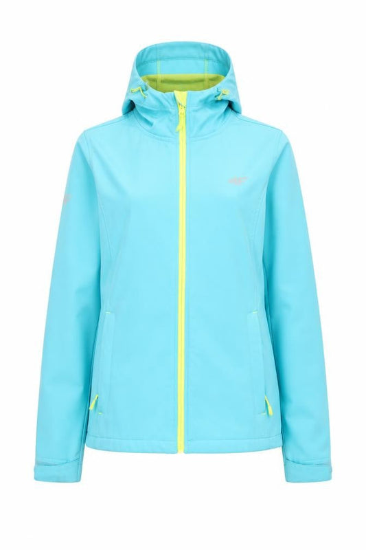 4F Womens Blue Soft Shell Hooded Activewear Jacket XS