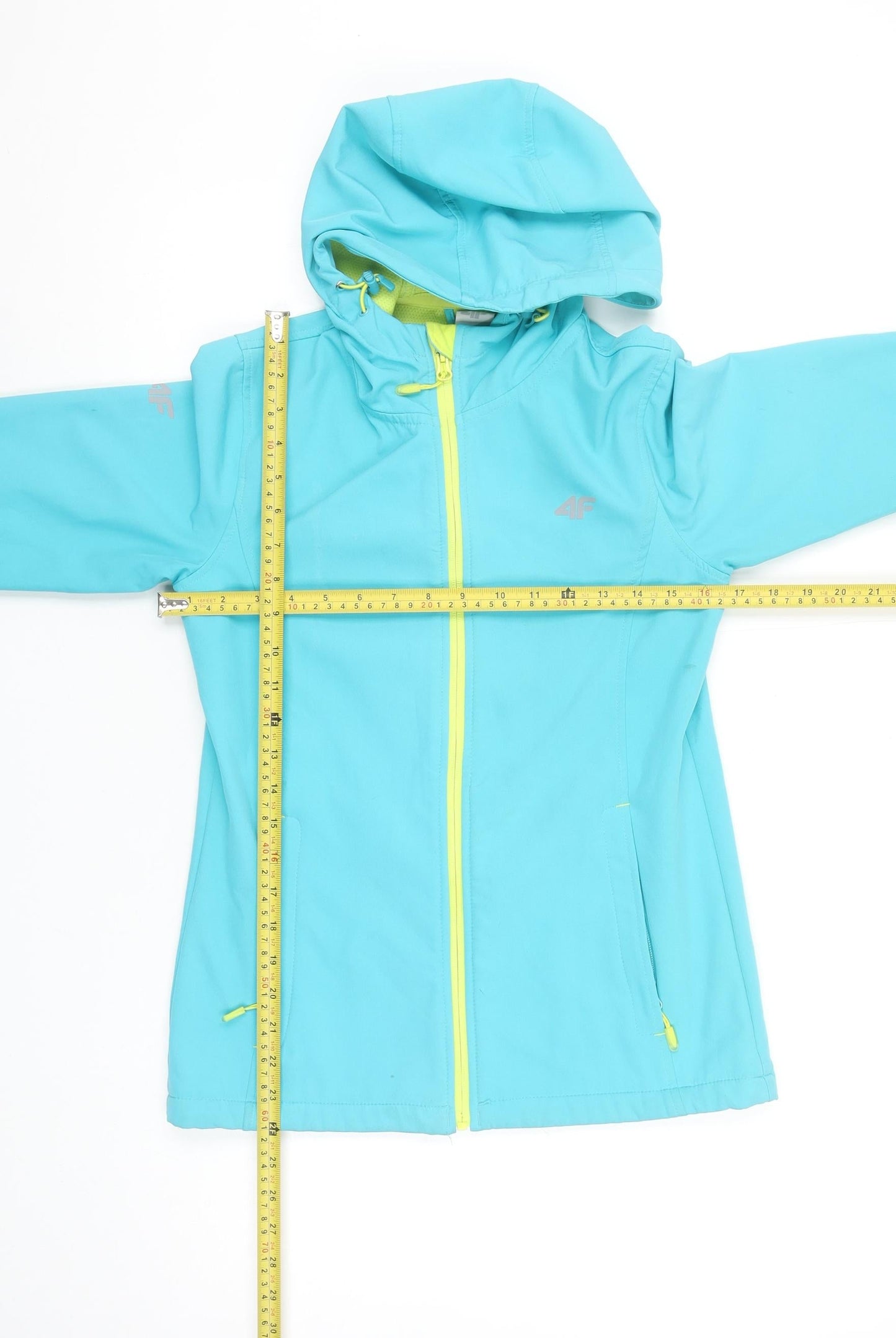 4F Womens Blue Soft Shell Hooded Activewear Jacket XS