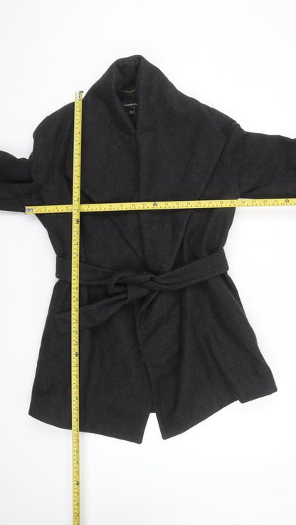 Isabella Oliver Women's Black Wool Belted Maternity Coat Size M