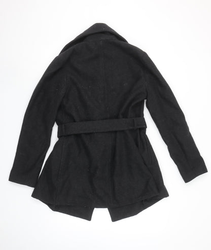 Isabella Oliver Women's Black Wool Belted Maternity Coat Size M