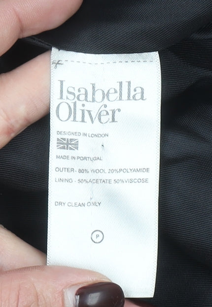 Isabella Oliver Women's Black Wool Belted Maternity Coat Size M