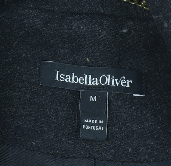 Isabella Oliver Women's Black Wool Belted Maternity Coat Size M