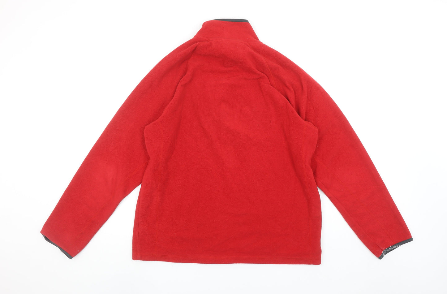 Marks and Spencer Men's Red Fleece 1/4 Zip Pullover Sweatshirt M