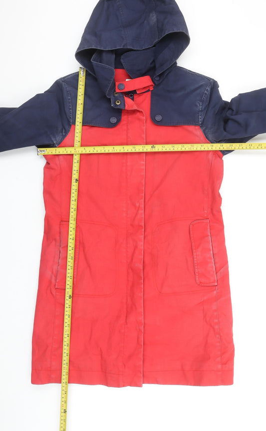 Boden Women's Multicoloured Hooded Mid-Length Rain Coat Size 10