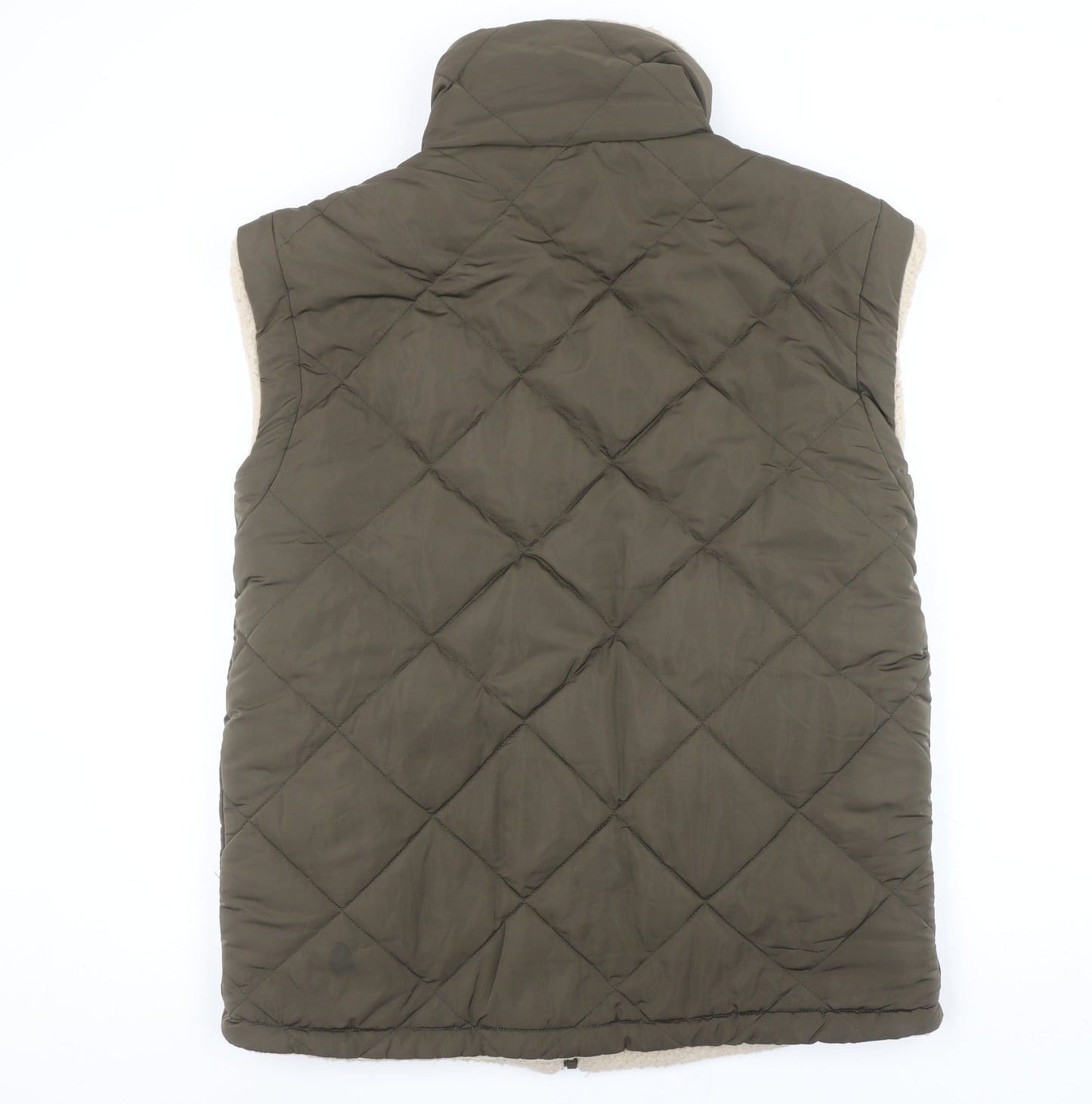 George Womens Green Quilted Fleece Lined Sleeveless Waistcoat Size 12-14