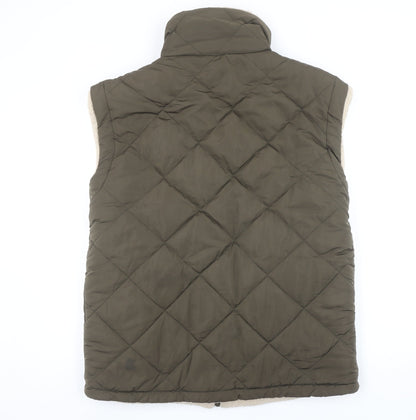George Womens Green Quilted Fleece Lined Sleeveless Waistcoat Size 12-14